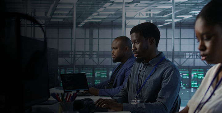Technology professional working on secure digital infrastructure